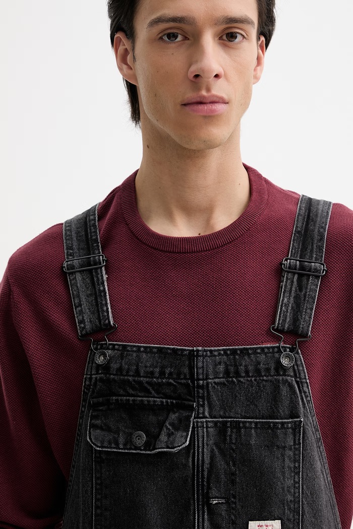 Levi's salopete din denim LOOSE OVERALLS x WORKWEAR negru 0057W