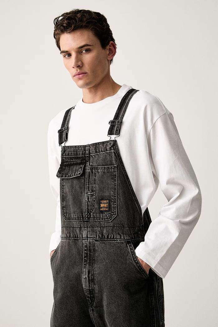 Levi's rifle na traky pánske LOOSE OVERALLS x WORKWEAR čierna 0057W