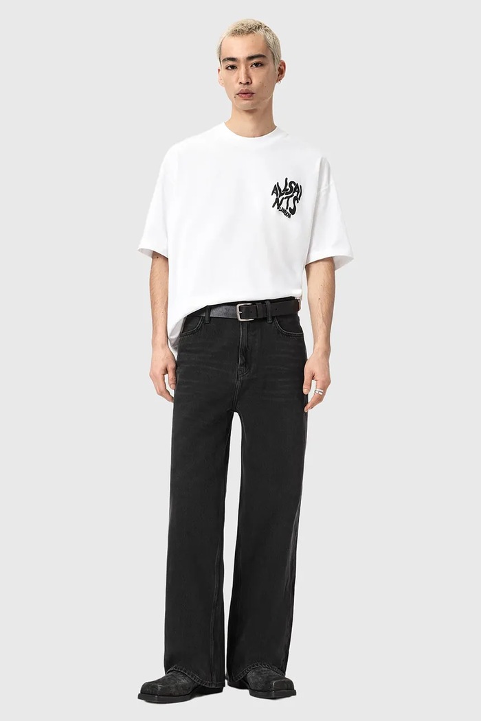 Odzież AllSaints jeansy BIG M002EE czarny