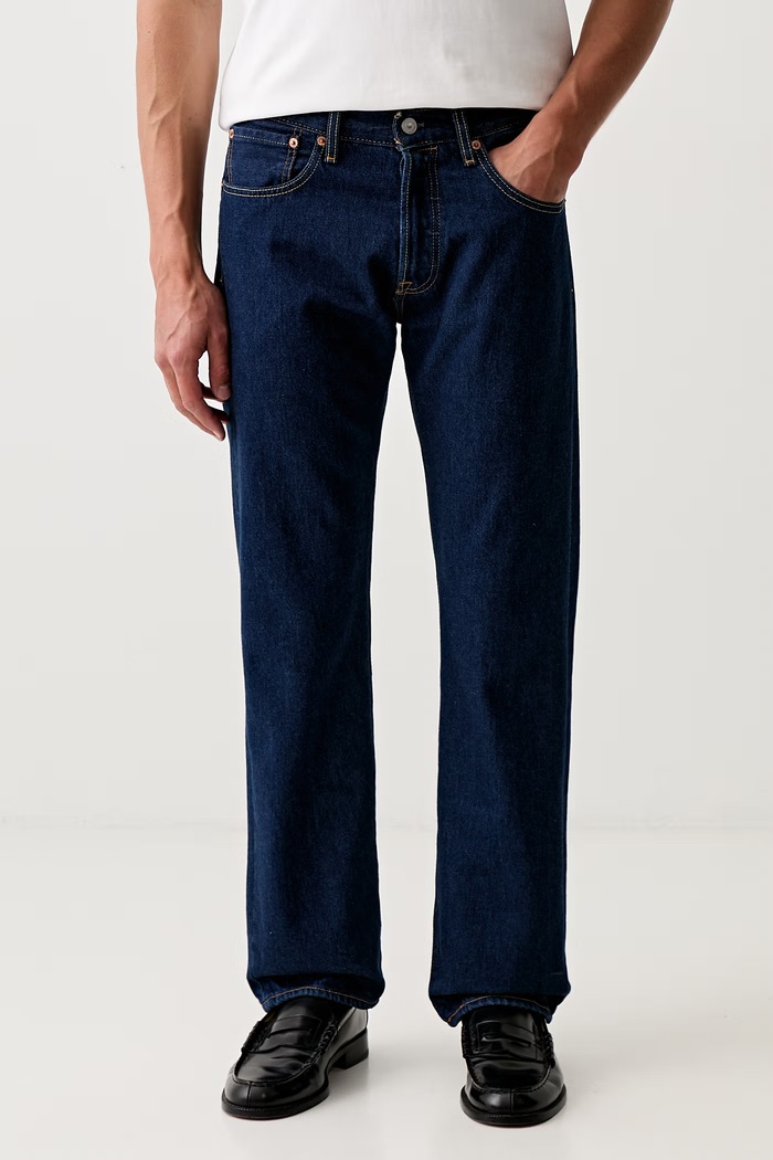 Levi's jeansy relaxed fit męskie 501® RELAXED granatowy 0057V