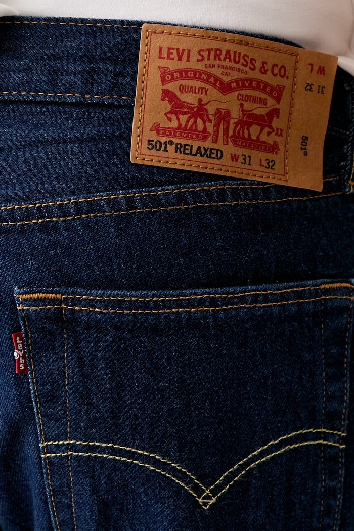Levi's jeansy relaxed fit męskie 501® RELAXED granatowy 0057V