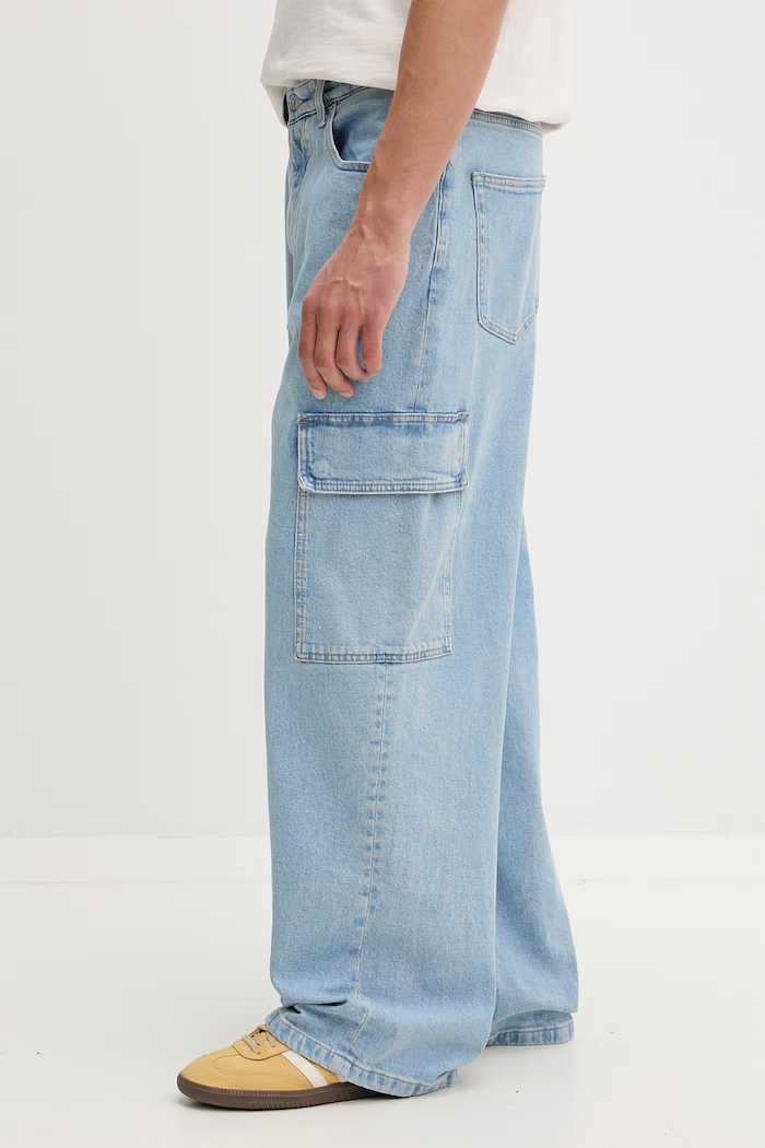 Tommy Jeans jeansy wide leg męskie niebieski DM0DM23048