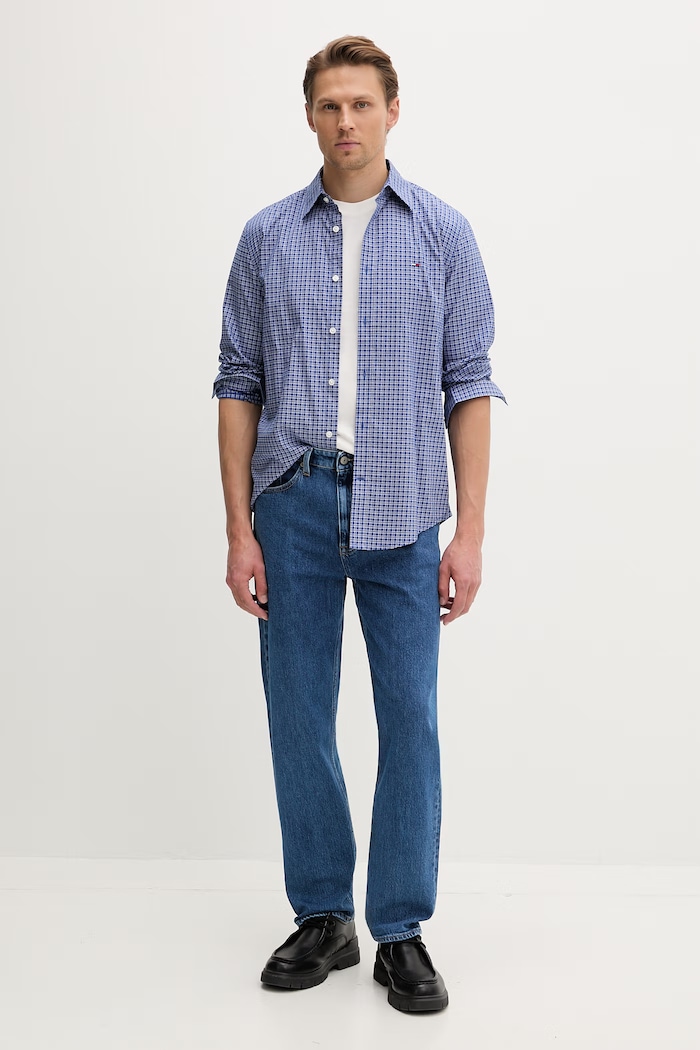 Tommy Jeans rifle regular pánske DM0DM23061 modrá SS26