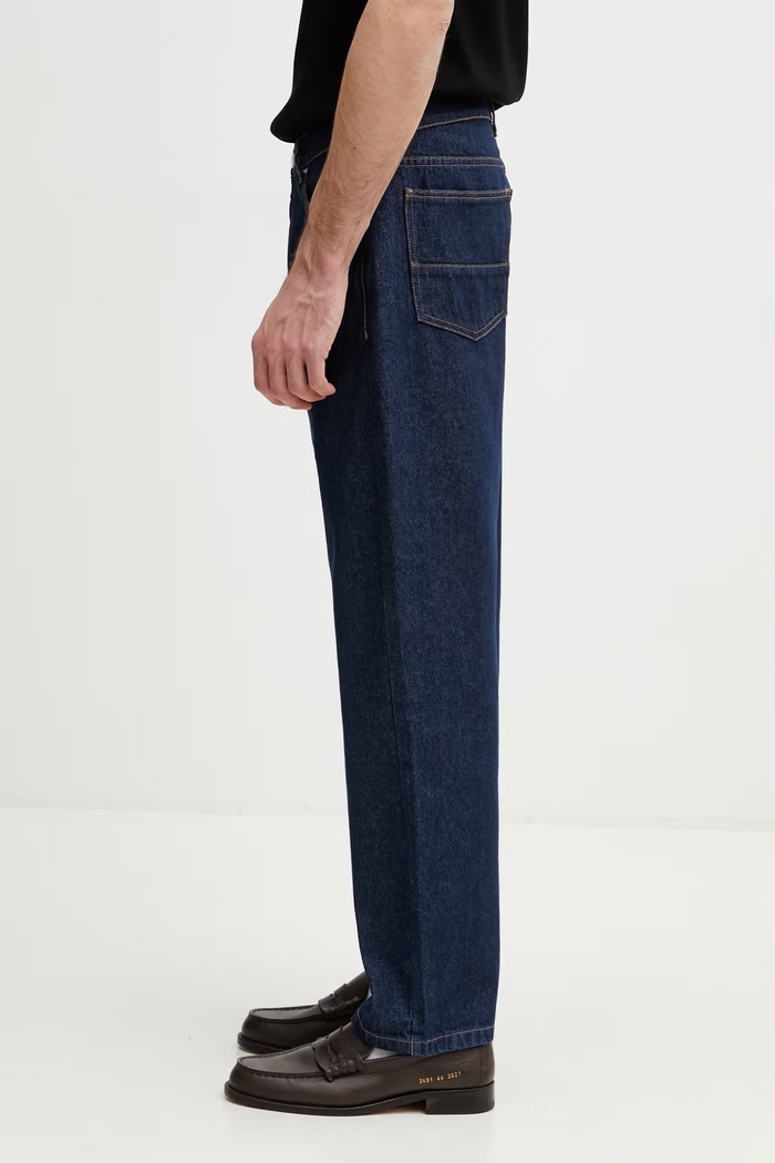 Maison Kitsuné jeans straight da uomo QM01101WD4026 blu navy SS26