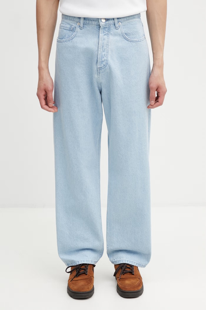 Maison Kitsuné regular fit džíny pánské modrá QM01102WD4022