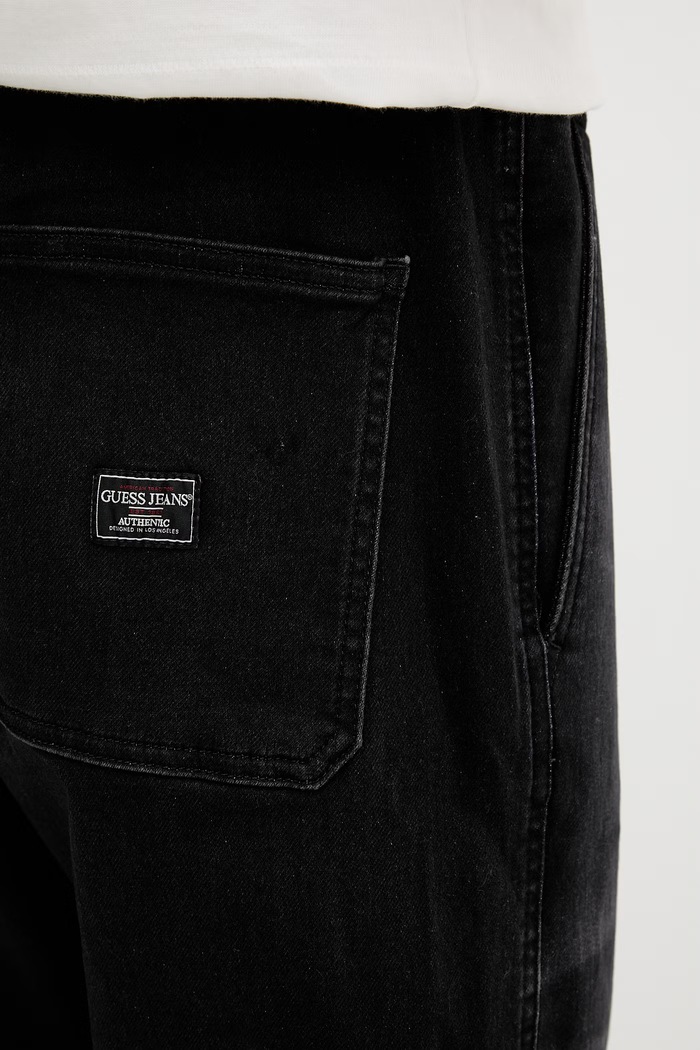Guess Jeans Pantaloni joggers bărbați denim negru M6GA0I.D8003