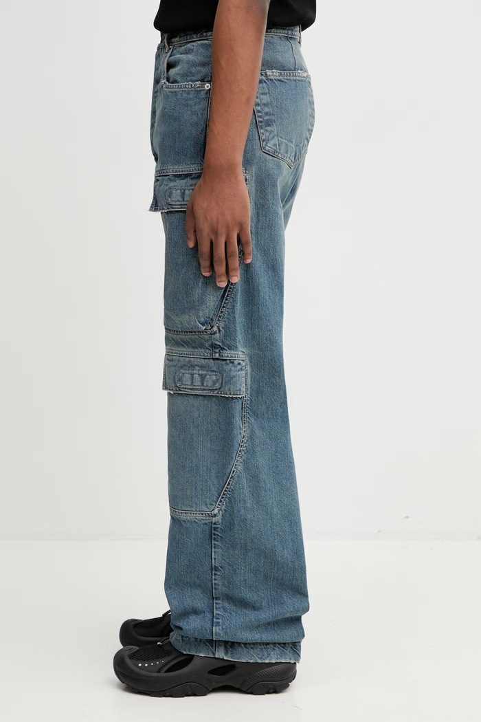 Rick Owens DRKSHDW Double Cargo relaxed fit jeans Men's DU01F4361.DWB blue SS26