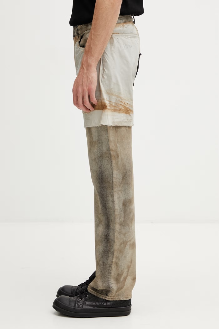 Rick Owens DRKSHDW Fog Cut jeansy regular męskie DU01F4397.COMW1A brązowy SS26