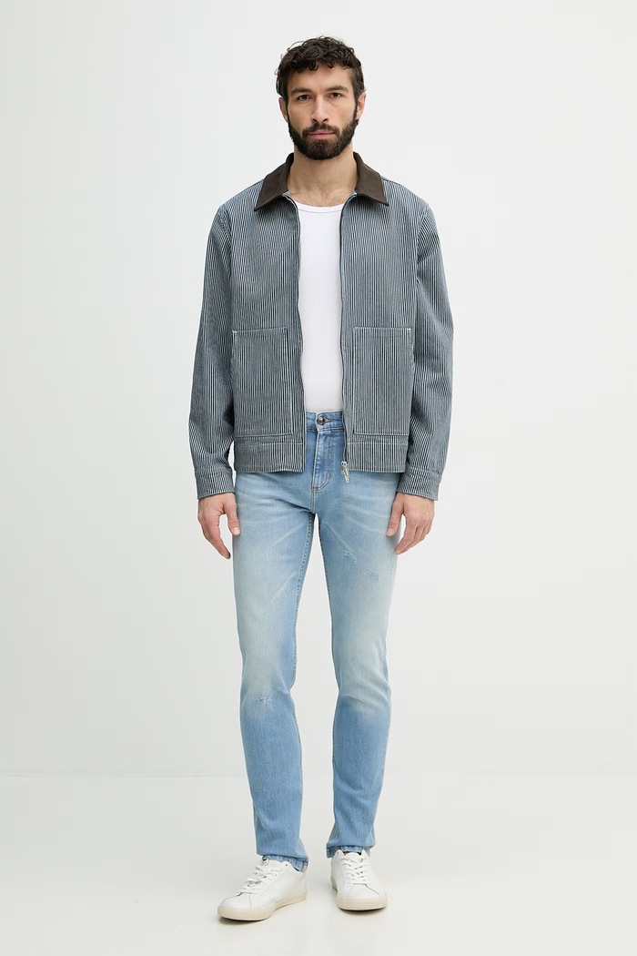 Just Cavalli blugi slim fit pentru bărbați 80OAB5S0.CDWCF albastru SS26