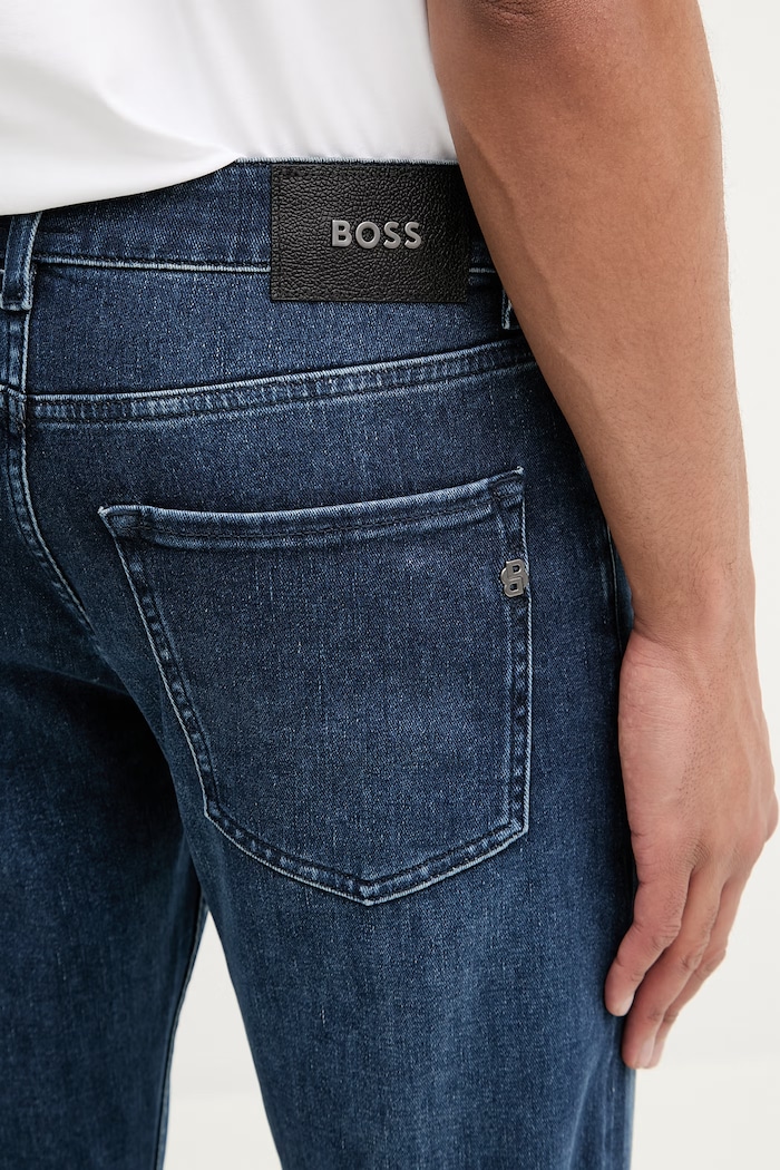 BOSS jeansy slim fit męskie Delaware granatowy 50557490