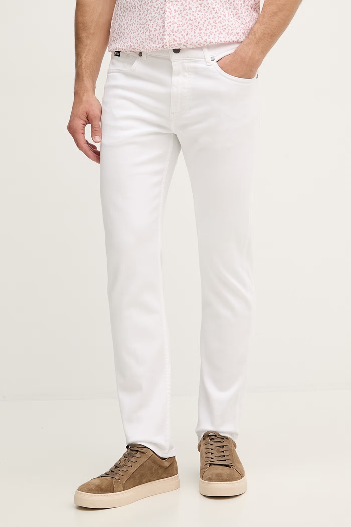 BOSS jeansy slim fit męskie Delaware biały 50561555