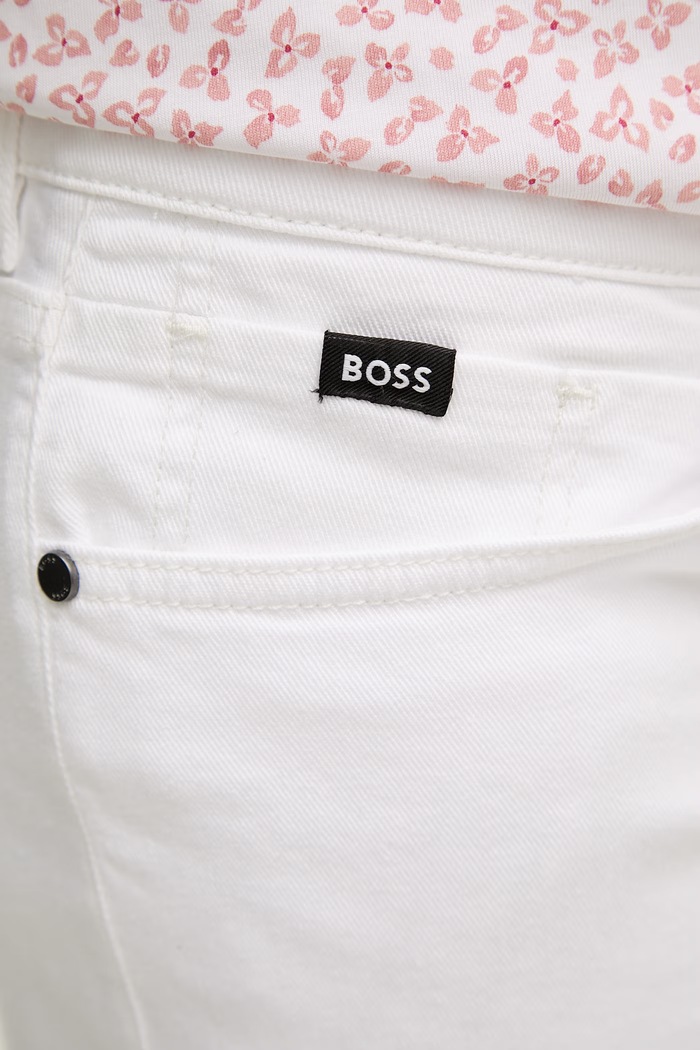 BOSS jeansy slim fit męskie Delaware 50561555 biały