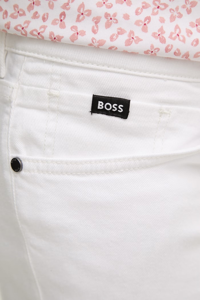 BOSS jeansy slim fit męskie Delaware 50561555 biały