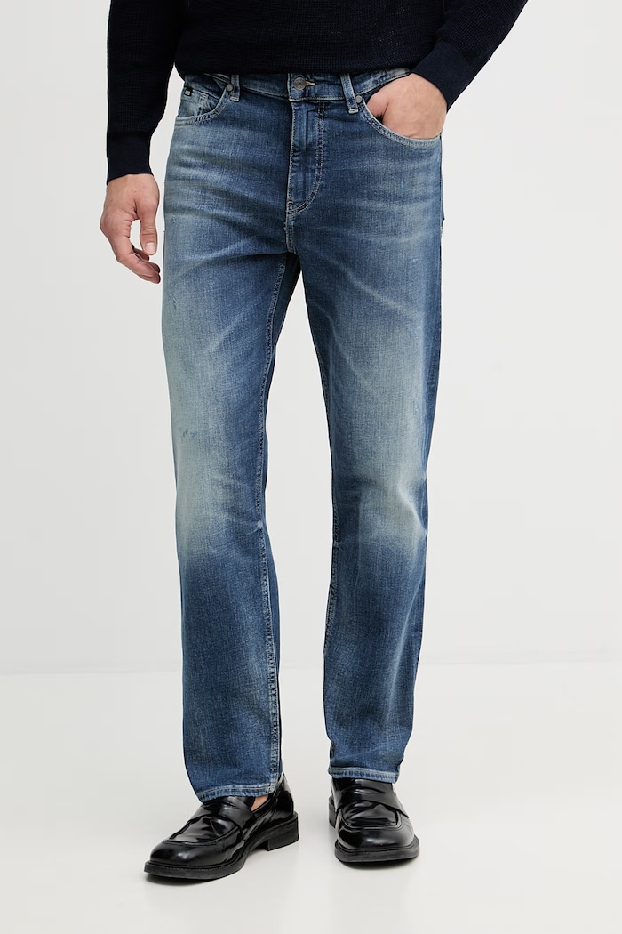 BOSS jeansy straight męskie OGDEN granatowy 50567667