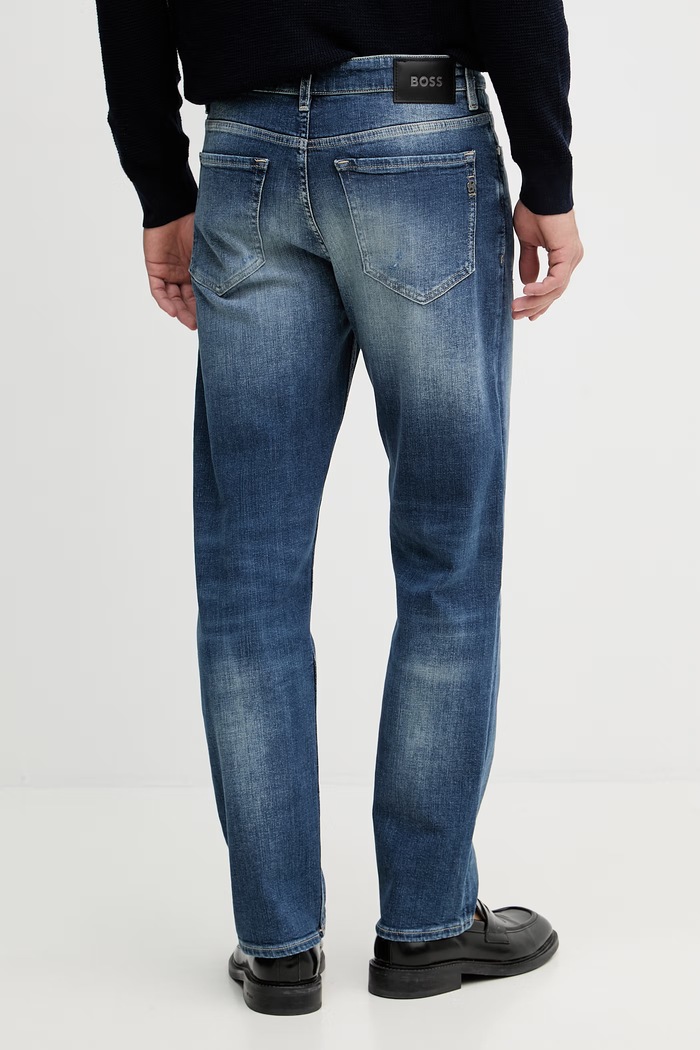 Odzież BOSS jeansy straight męskie OGDEN 50567667 granatowy