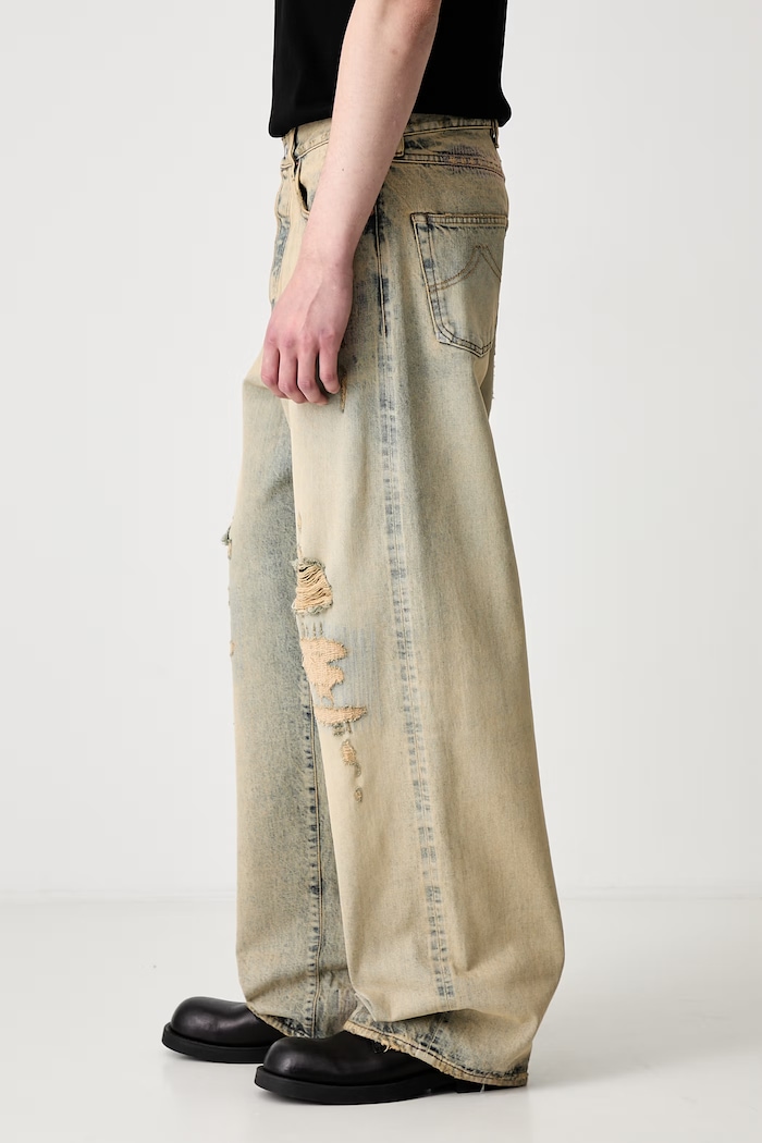 Kenzo Pants jeansy relaxed fit męskie FG55DP4246Q8 niebieski SS26