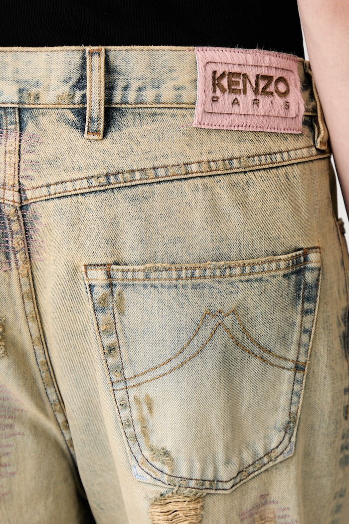 Kenzo Pants jeansy relaxed fit męskie niebieski FG55DP4246Q8