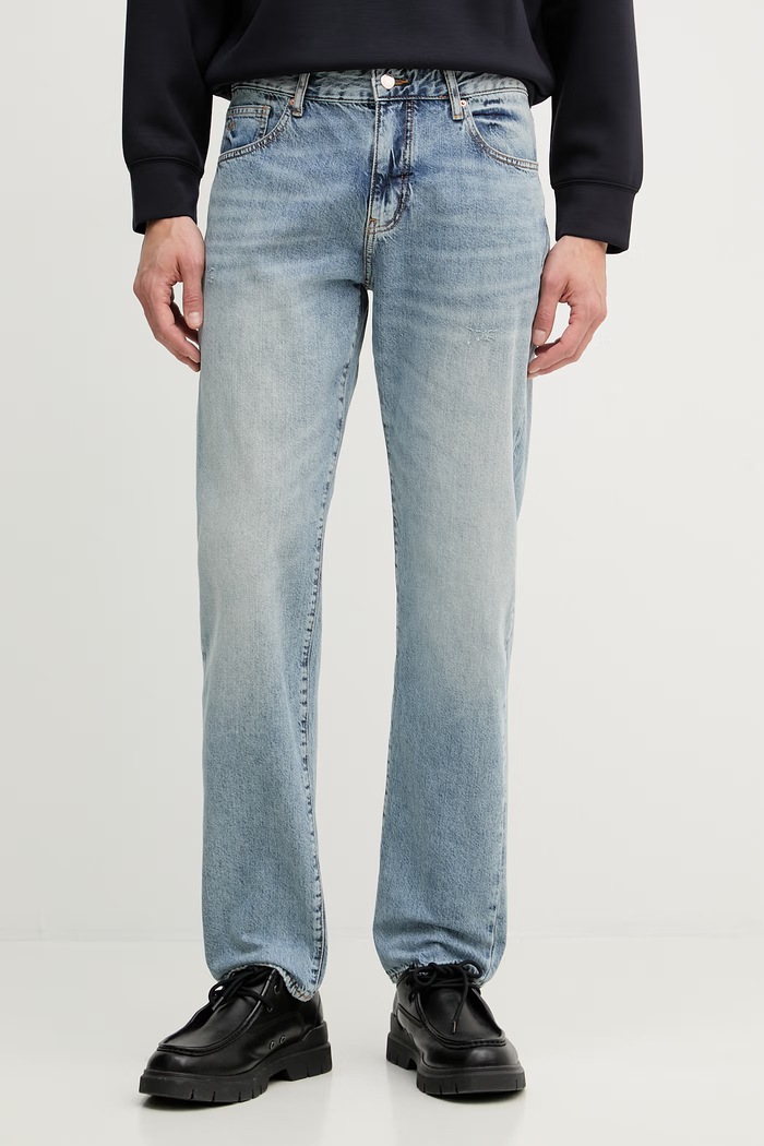 Armani Exchange pánske straight džínsy modrá XM000069.AF24014