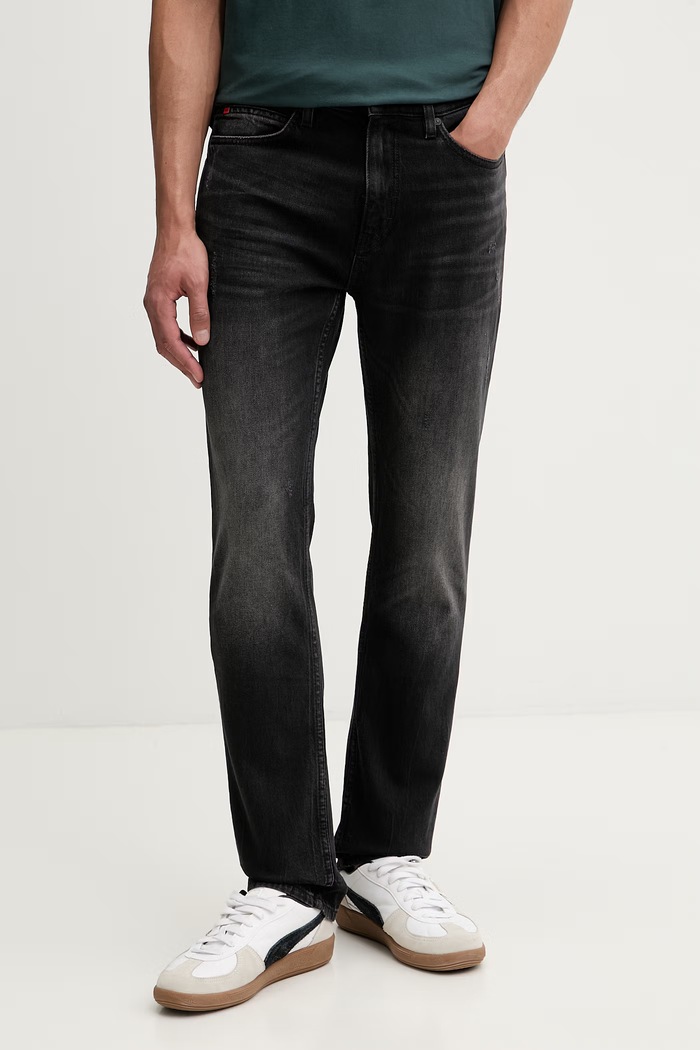 HUGO blugi slim fit pentru bărbați 708 negru 50556098
