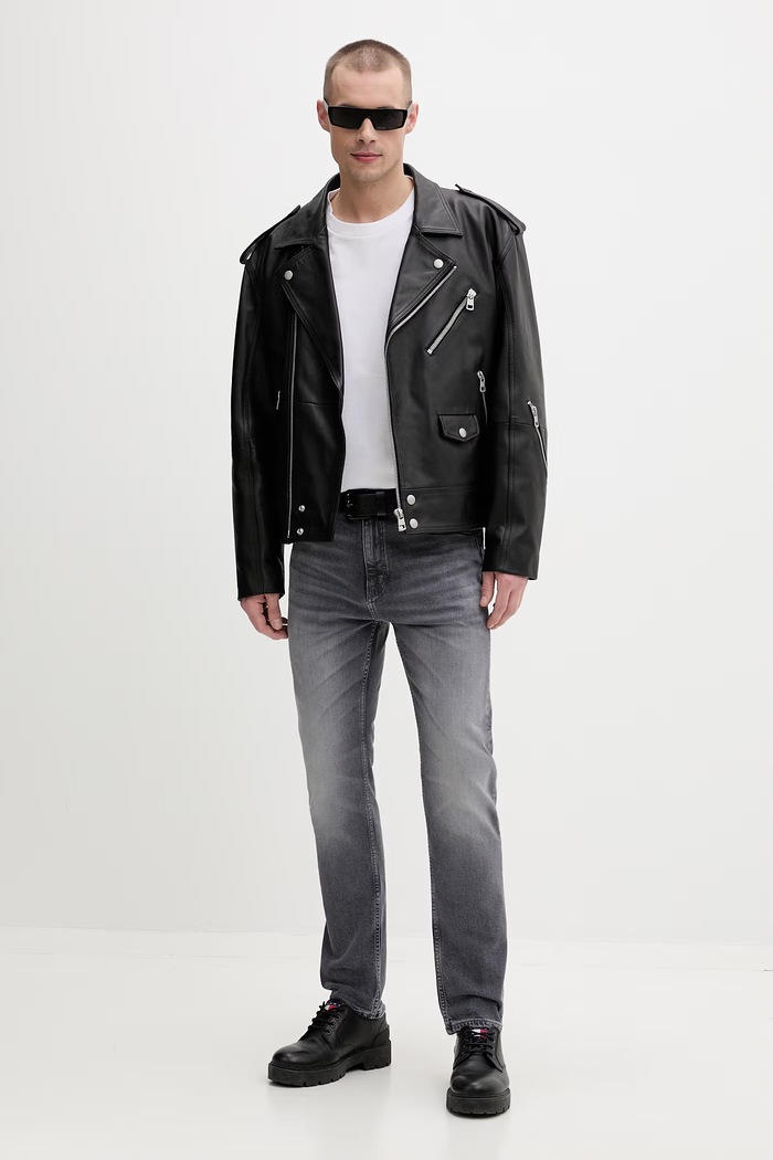 HUGO slim fit džíny pánské HUGO 708 50556103 šedá SS26