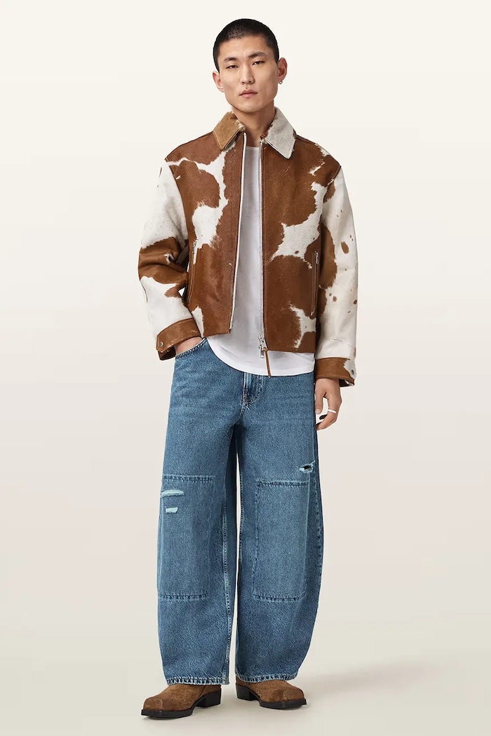Odzież AllSaints jeansy barrel męskie BARREL SLOUCH M005EE niebieski