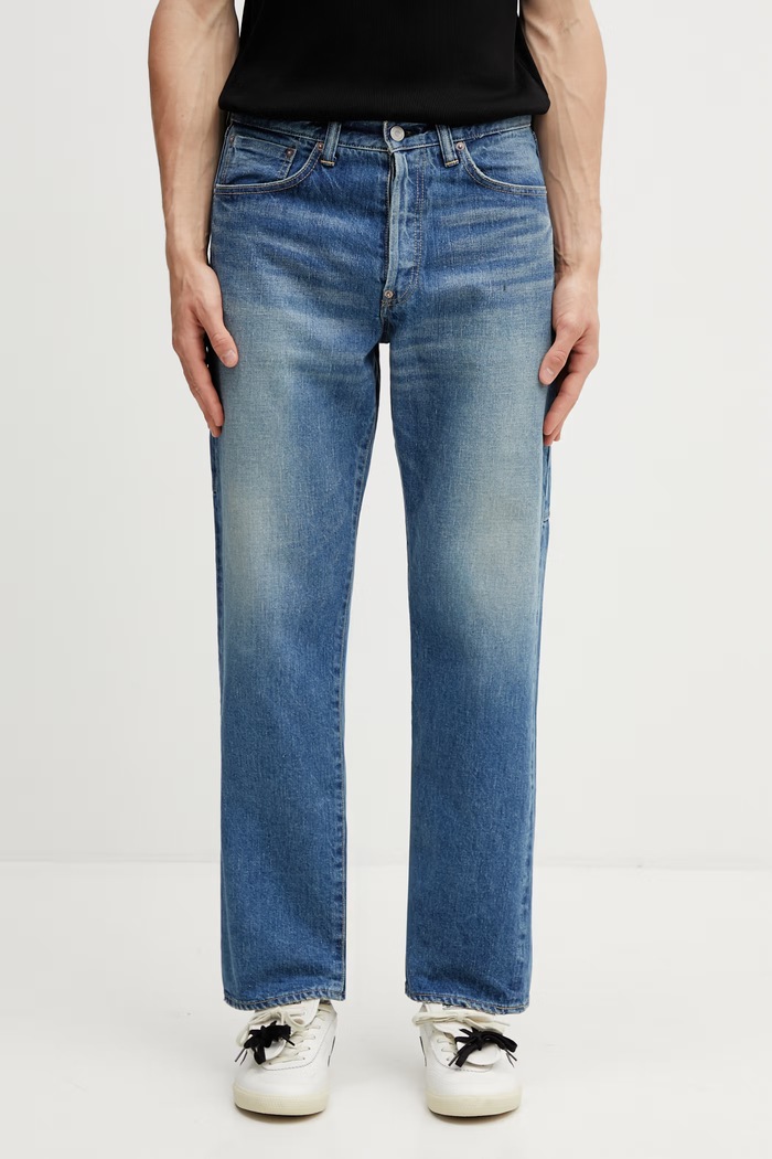 Human Made MENS WOVEN DENIM PANTS 6 rifle relaxed fit pánske modrá HM31PT002