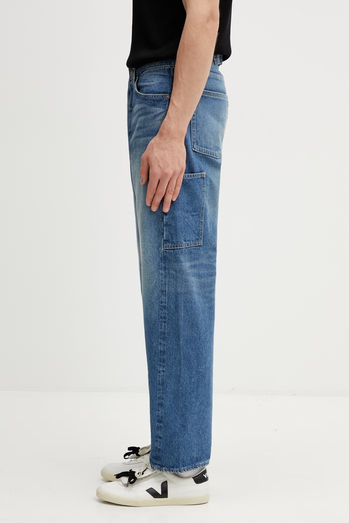 Human Made MENS WOVEN DENIM PANTS 6 rifle relaxed fit pánske HM31PT002 modrá SS26