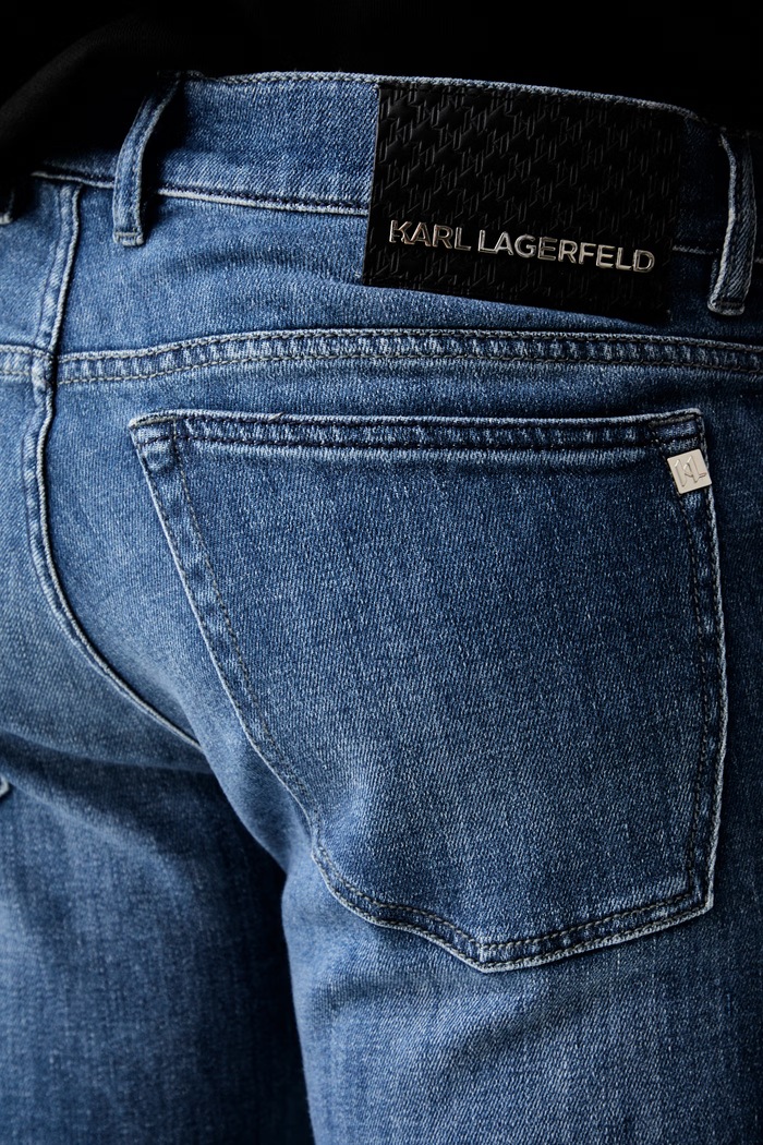 Karl Lagerfeld jeansy tapered męskie niebieski 561849.265506
