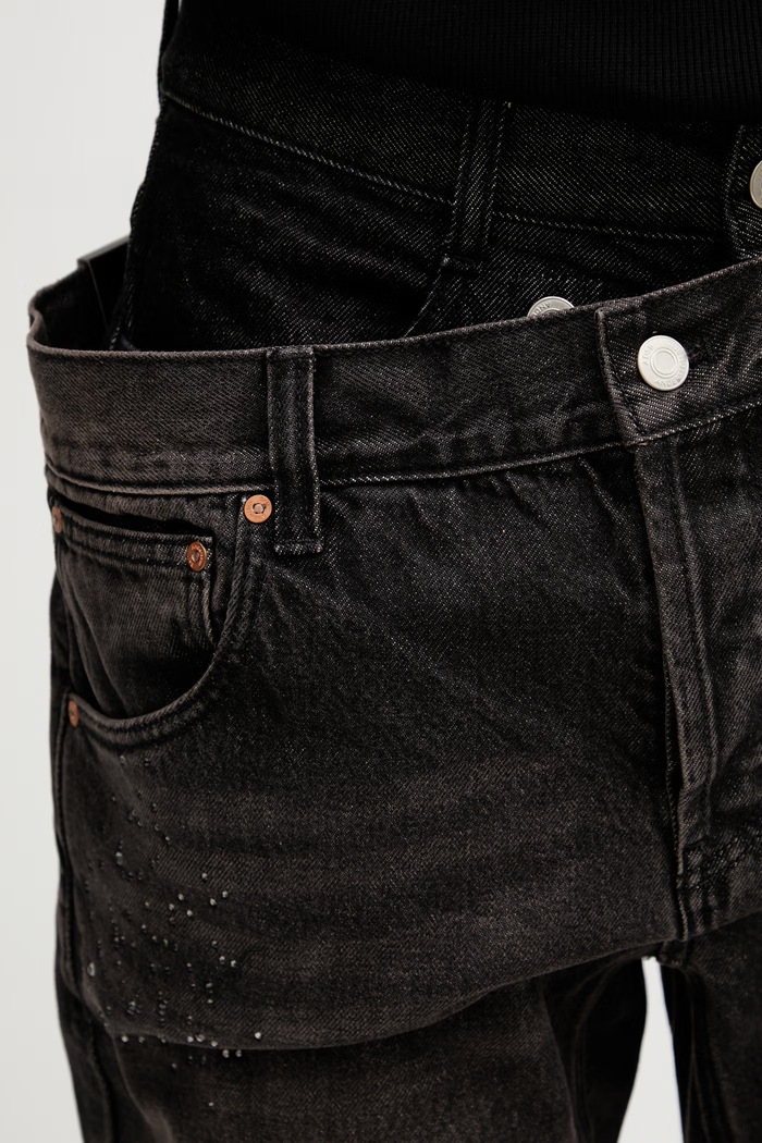 Andersson Bell blugi relaxed fit pentru bărbați apa912u negru