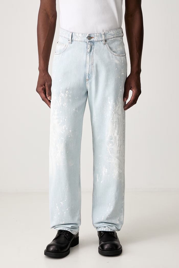 MM6 Maison Margiela jeansy straight męskie niebieski SH2LA0054.M30055
