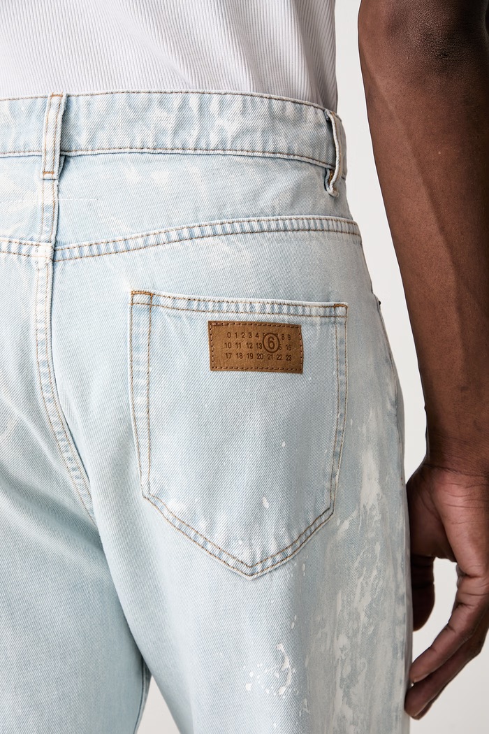 MM6 Maison Margiela jeansy straight męskie SH2LA0054.M30055 niebieski