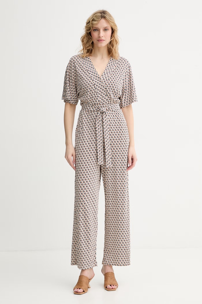 Max Mara Beachwear kombinezon palazzo damski z wiskozy EGREGE brązowy 2616641029600
