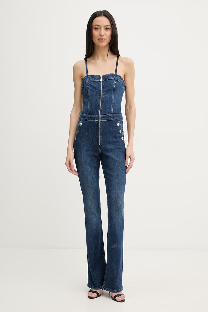 Guess salopetă pentru femei, din denim VALE bleumarin W6RD0I.D6883