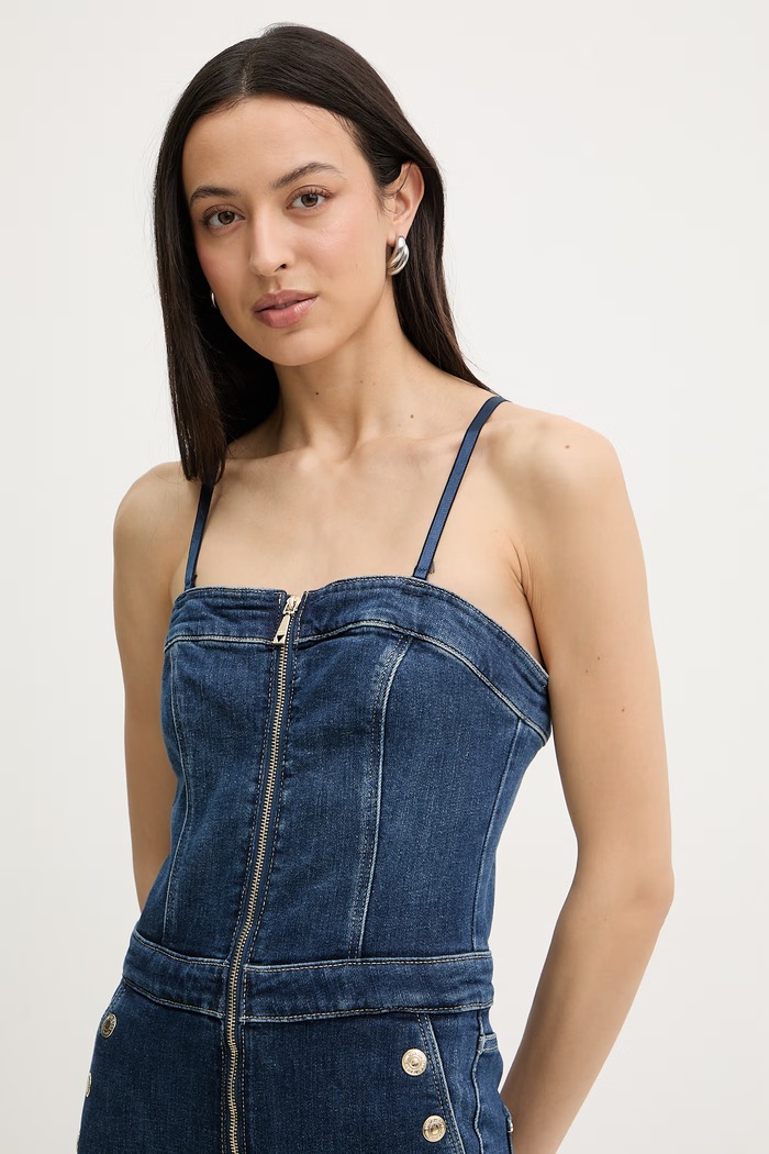Guess salopetă pentru femei, din denim VALE bleumarin W6RD0I.D6883