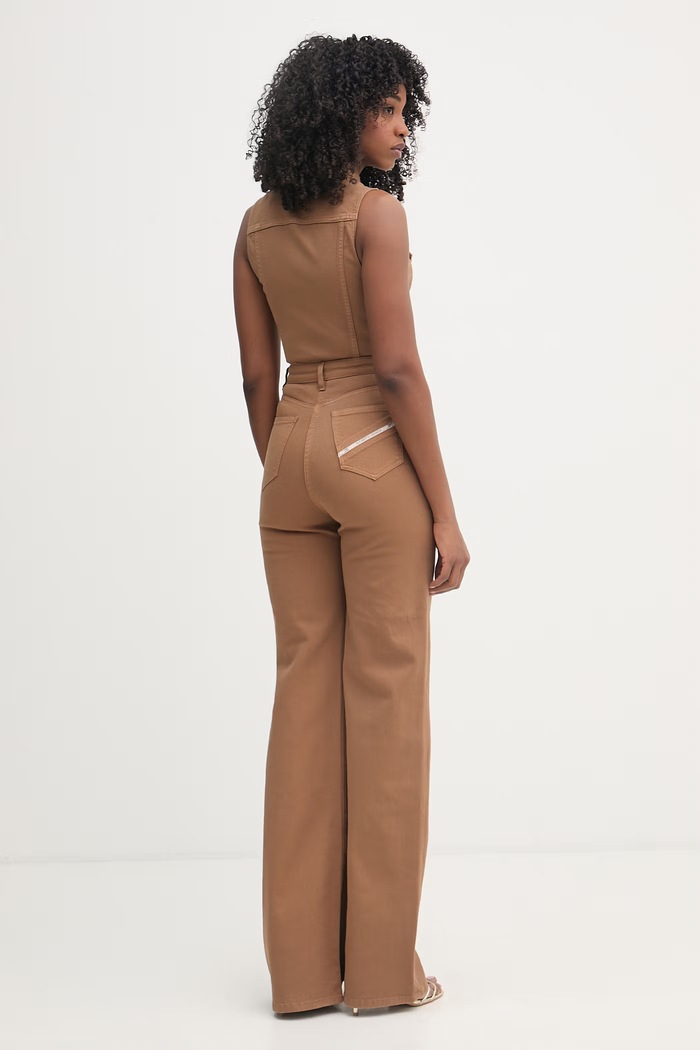 Elisabetta Franchi salopetă pentru femei, din bumbac TJ45N61E2 maro SS26