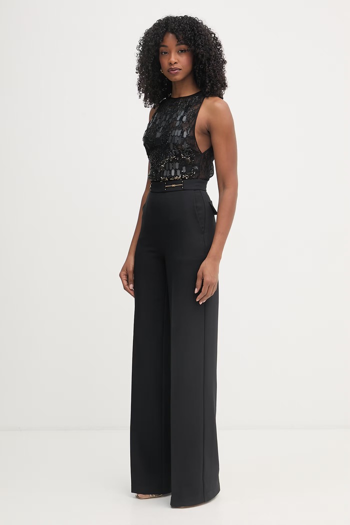 Elisabetta Franchi salopetă de costum pentru femei TU06662E2 negru SS26