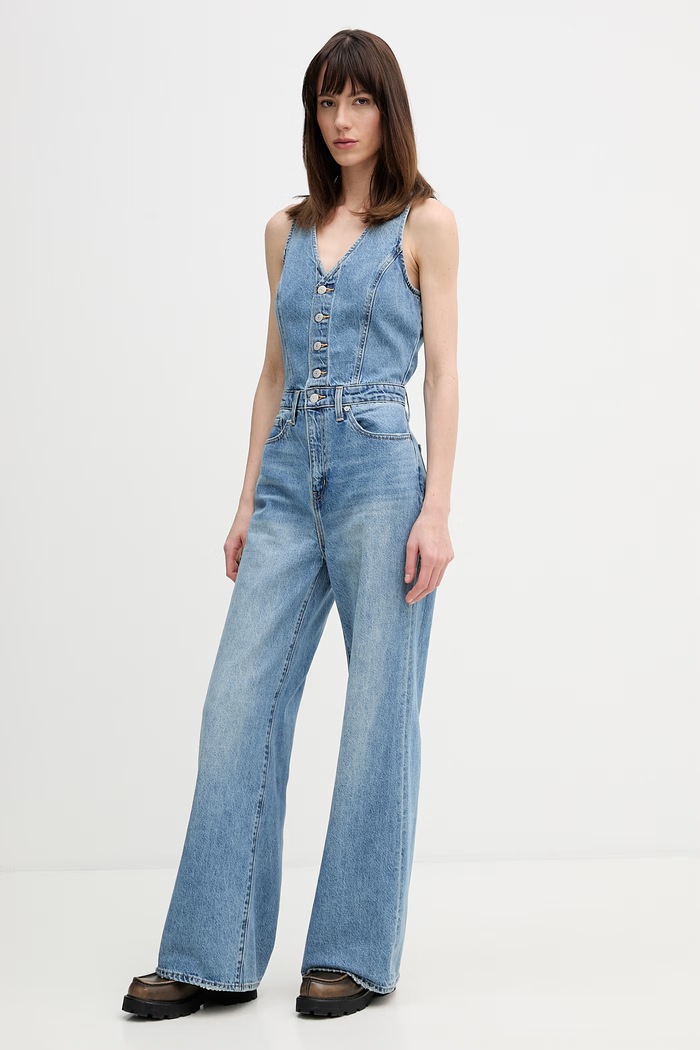 Rifľový overal Levi's DNM VEST WIDELG 0002R modrá SS26