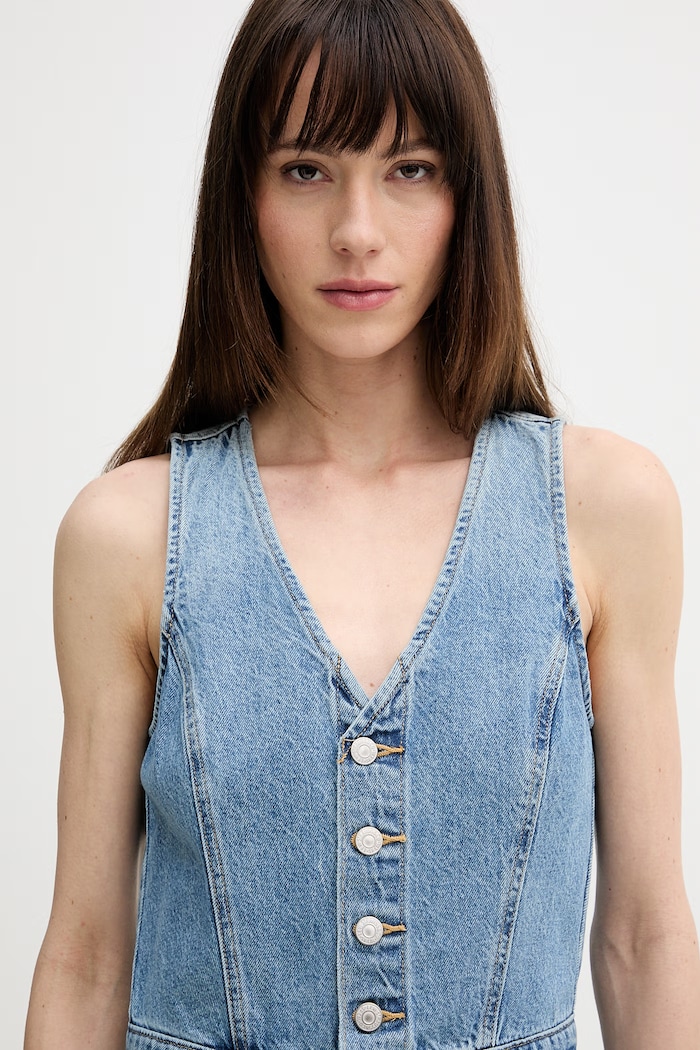 Rifľový overal Levi's DNM VEST WIDELG modrá 0002R