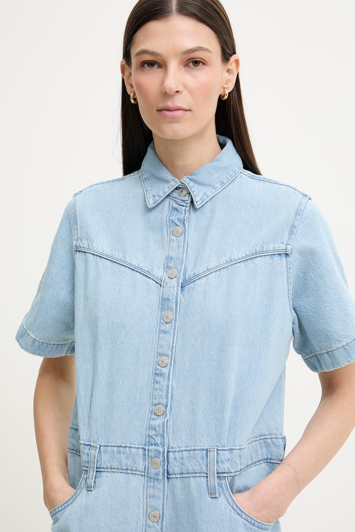 Levi's farmer ruha SS LOGAN WESTERN kék 005I6