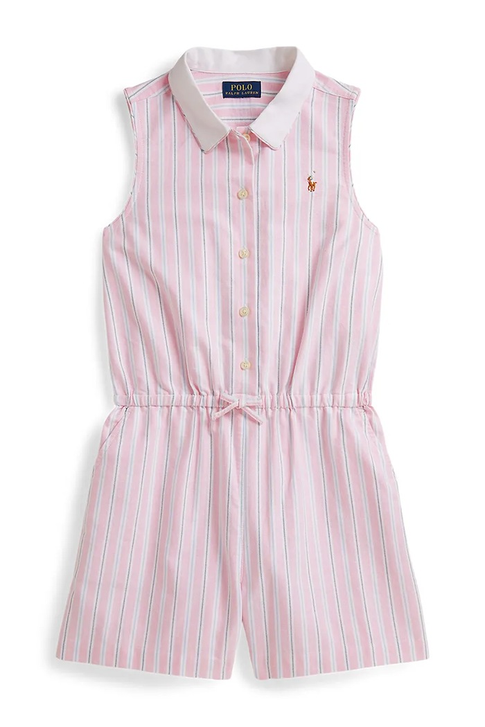 Detský bavlnený overal Polo Ralph Lauren jemný vzor ružová 313A11846001