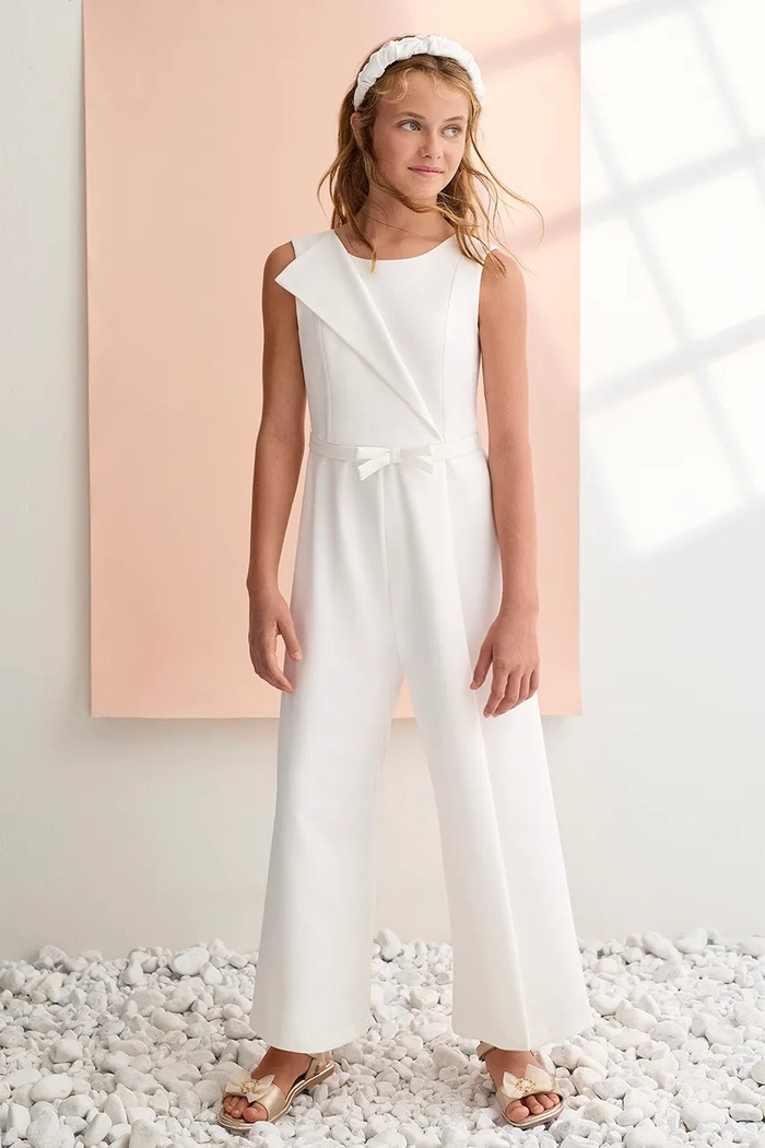 Детский комбинезон Abel&Lula ткань белый 5201.1.Mini.PPY2