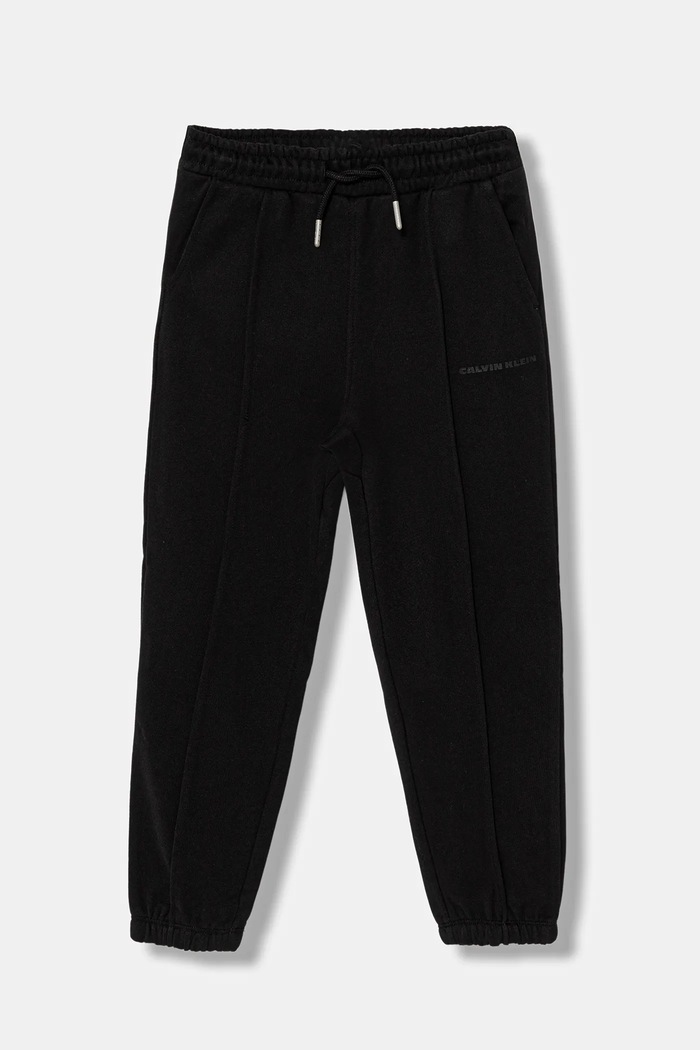 Calvin Klein Jeans pantaloni de trening din bumbac pentru copii bumbac negru IB0IB02605.128.176.PPY2