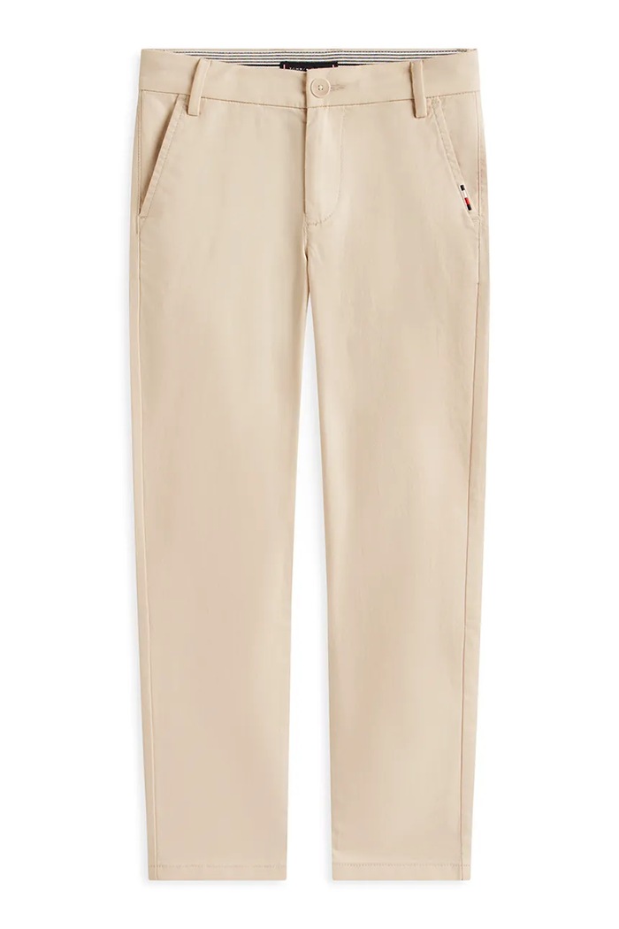 Tommy Hilfiger nohavice chinos pánske bavlnené KB0KB09638.128.176.PPY2 béžová SS26