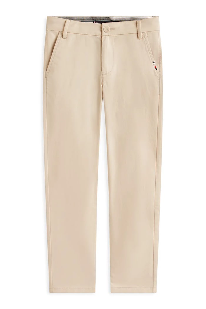 Tommy Hilfiger nohavice chinos pánske bavlnené KB0KB09638.128.176.PPY2 béžová SS26