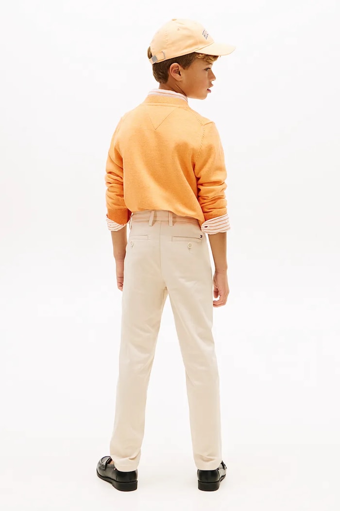 Tommy Hilfiger nohavice chinos pánske bavlnené béžová KB0KB09638.128.176.PPY2