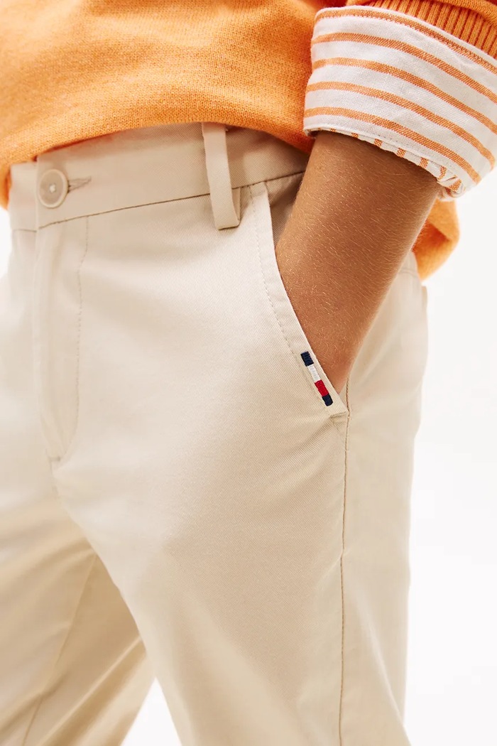 Tommy Hilfiger nohavice chinos pánske bavlnené KB0KB09638.128.176.PPY2 béžová