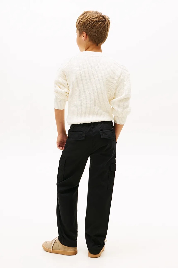 Детски панталон Tommy Hilfiger черен KB0KB10049.128.176.PPY2