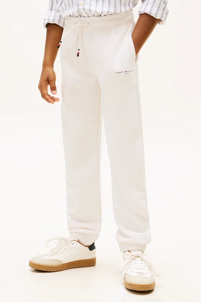 Băieți Tommy Hilfiger pantaloni joggers copii KS0KS00662.128.176.PPY2 alb