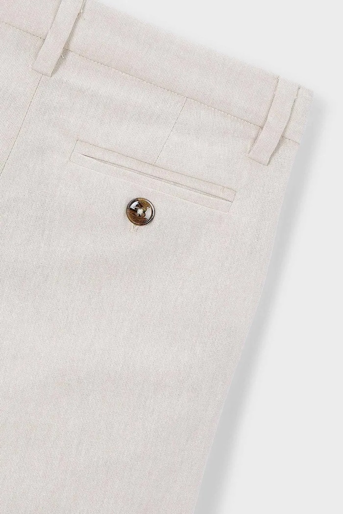 Mayoral pantaloni cu amestec de in pentru copii bej 3574.5B.Mini.PPY2