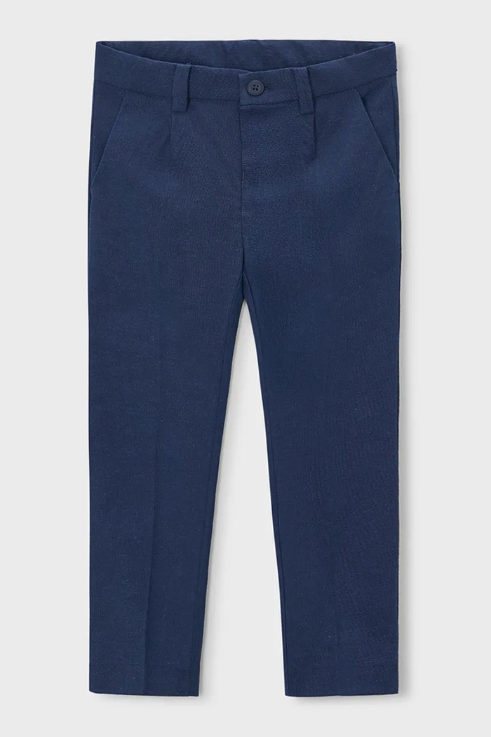 Mayoral pantaloni cu amestec de in pentru copii panza bleumarin 3574.5B.Mini.PPY2